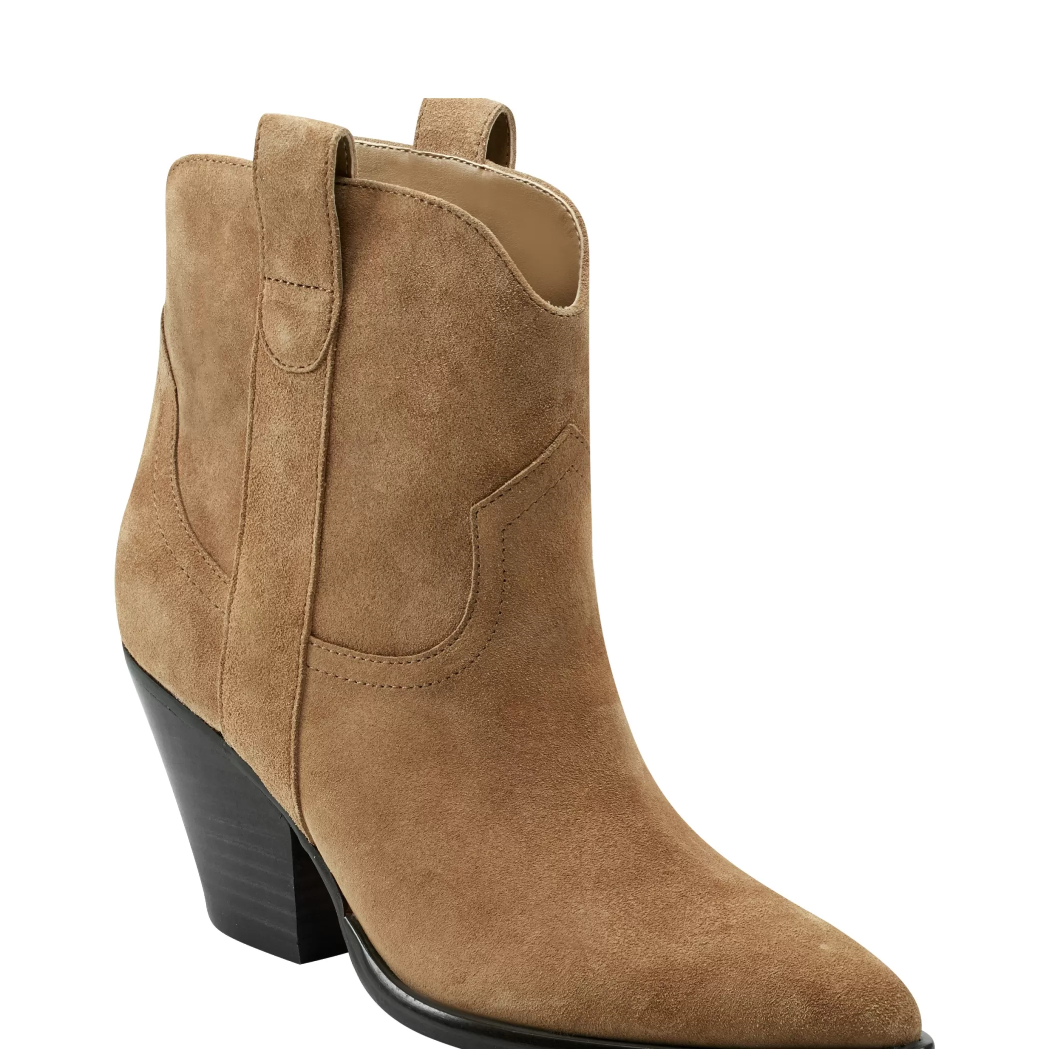 Best Sale Marc Fisher Marlie Western Bootie Natural Suede