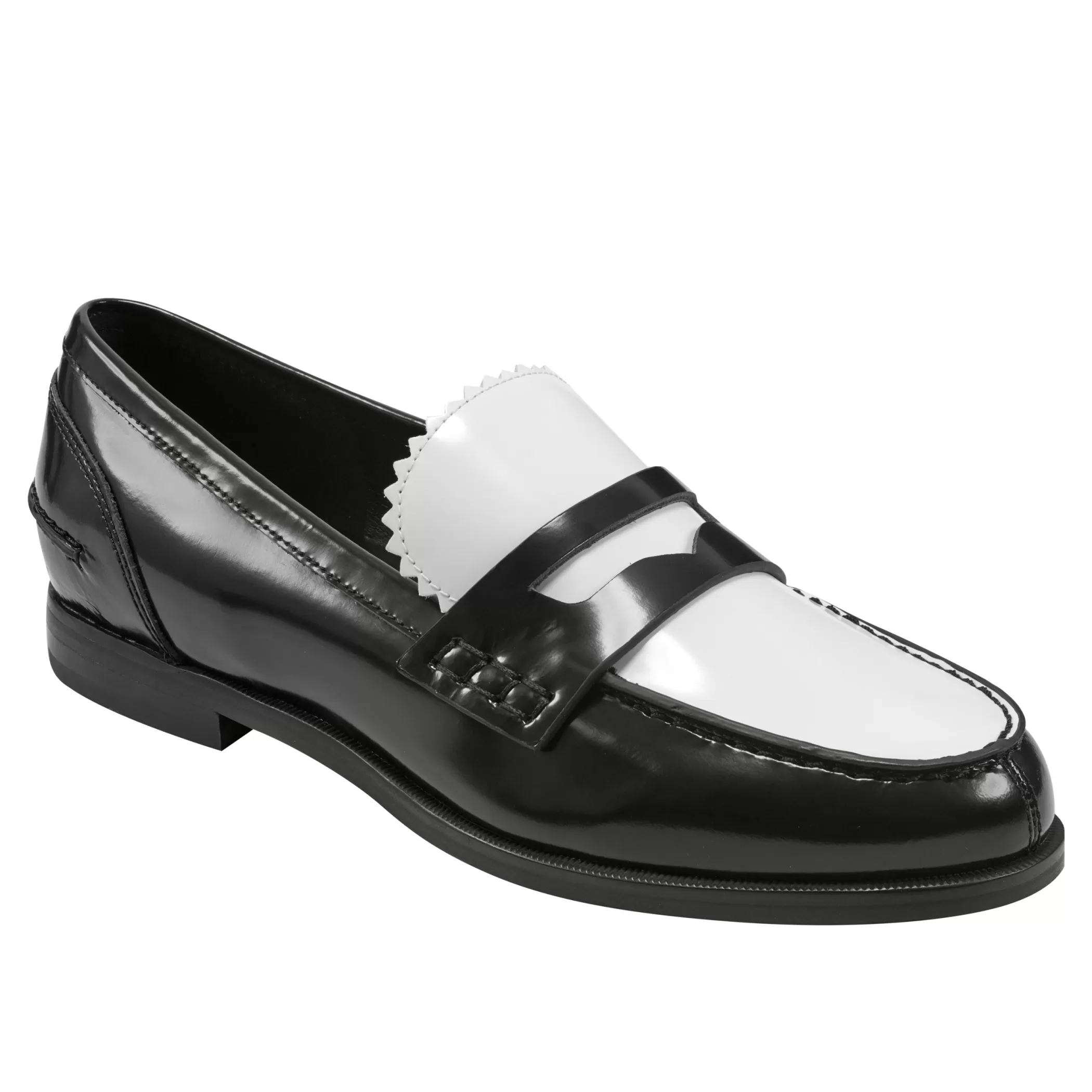 Clearance Marc Fisher Milton Loafer Black/White Leather