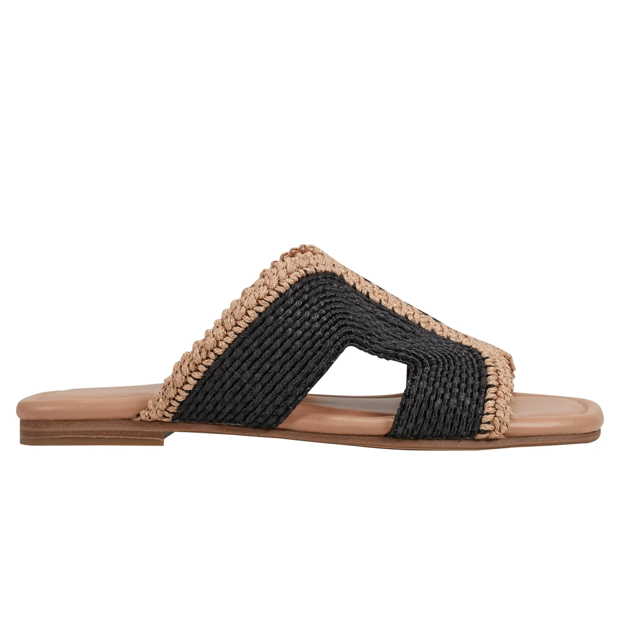 Clearance Marc Fisher Nashie Flat Sandal Black Raffia