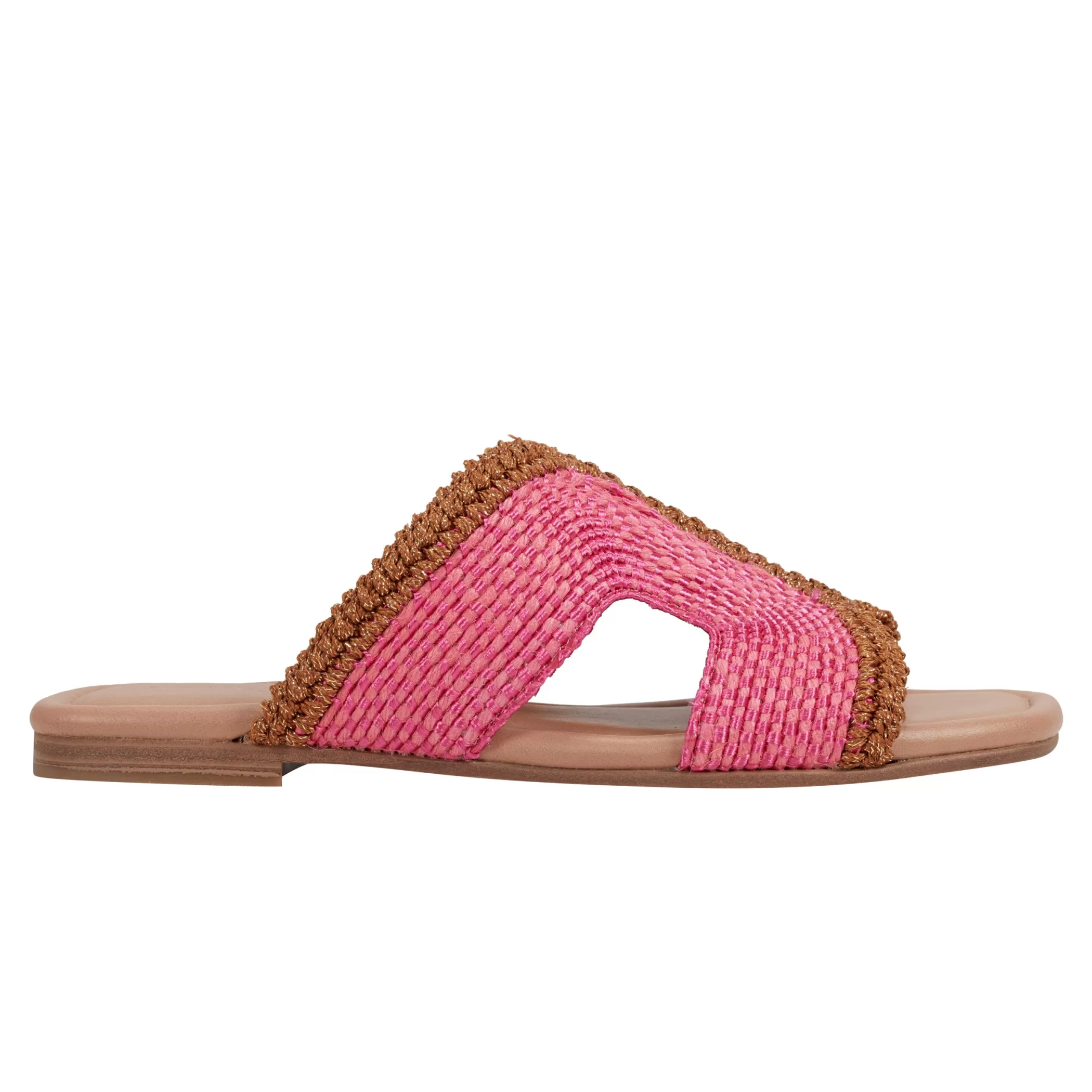 Shop Marc Fisher Nashie Flat Sandal Pink Raffia