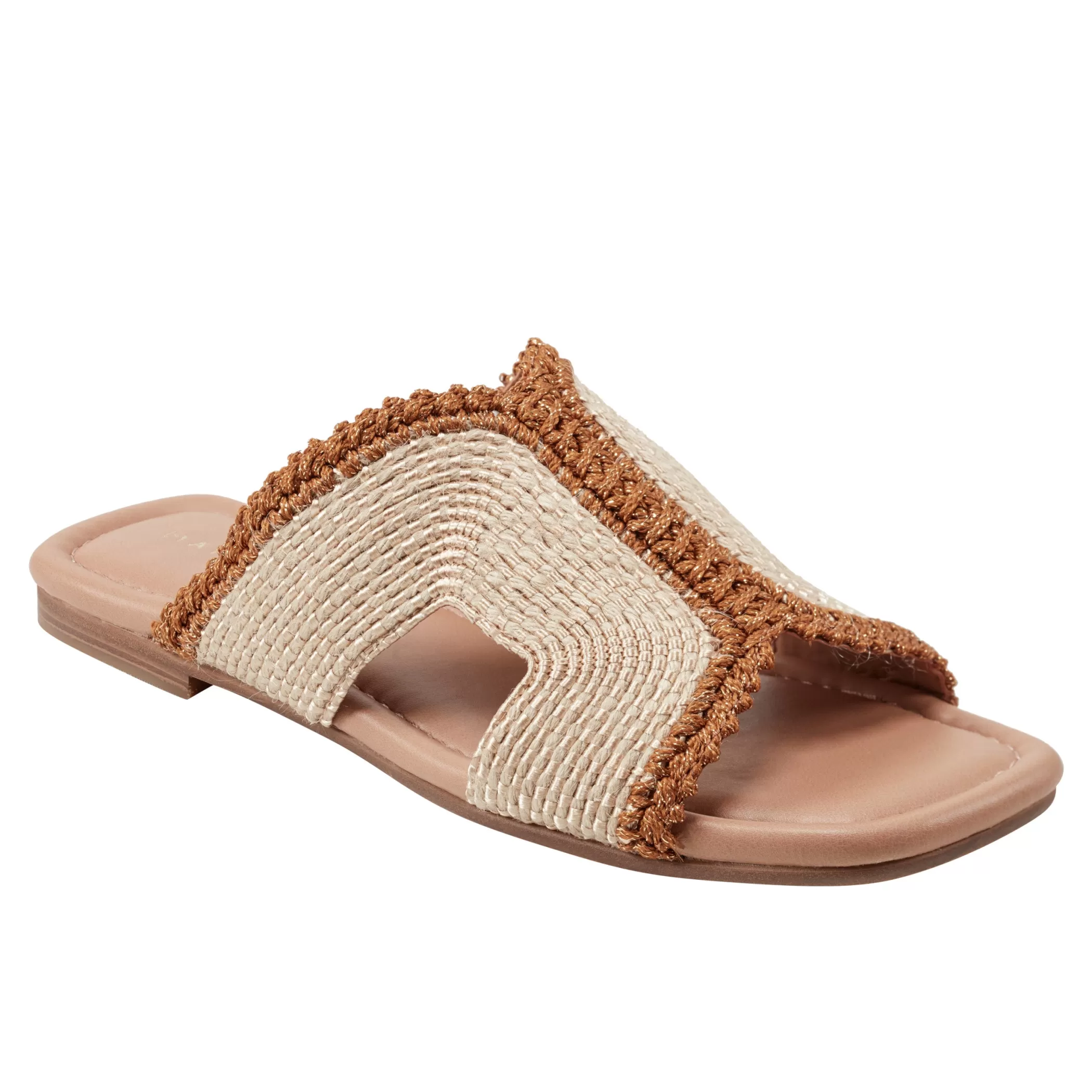 Cheap Marc Fisher Nashie Flat Sandal Light Natural Raffia