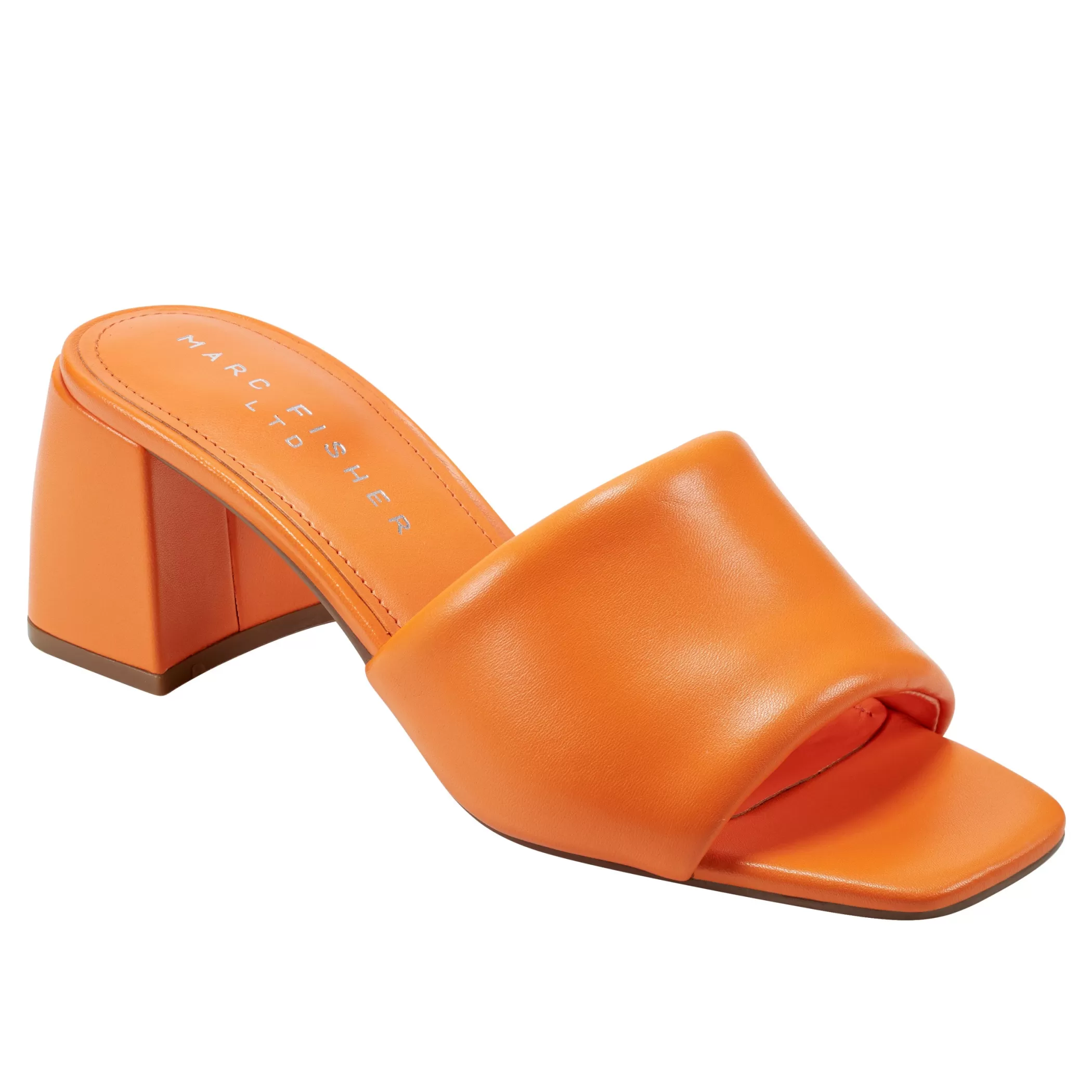 Sale Marc Fisher Nombra Block Heel Slide Sandal Orange