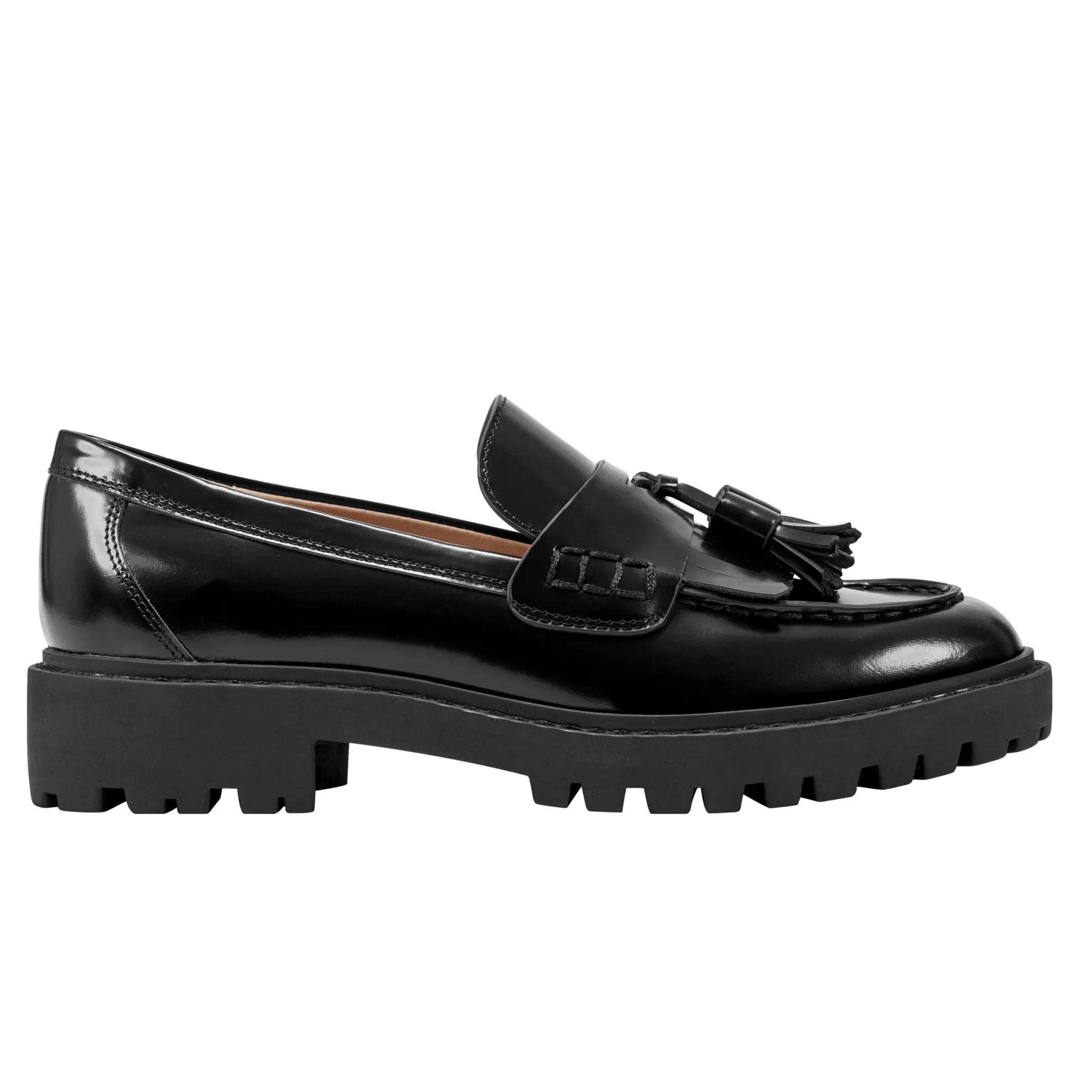 Sale Marc Fisher Ozzie Tassle Loafer Black Leather