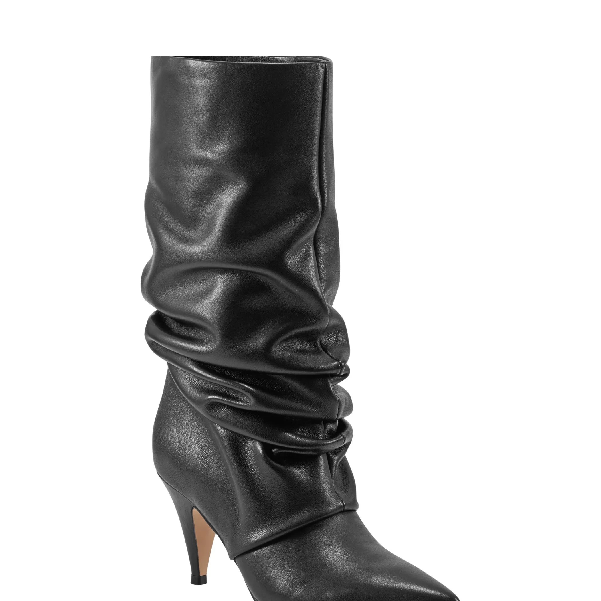 New Marc Fisher Paityn Scrunch Dress Boot Black Leather