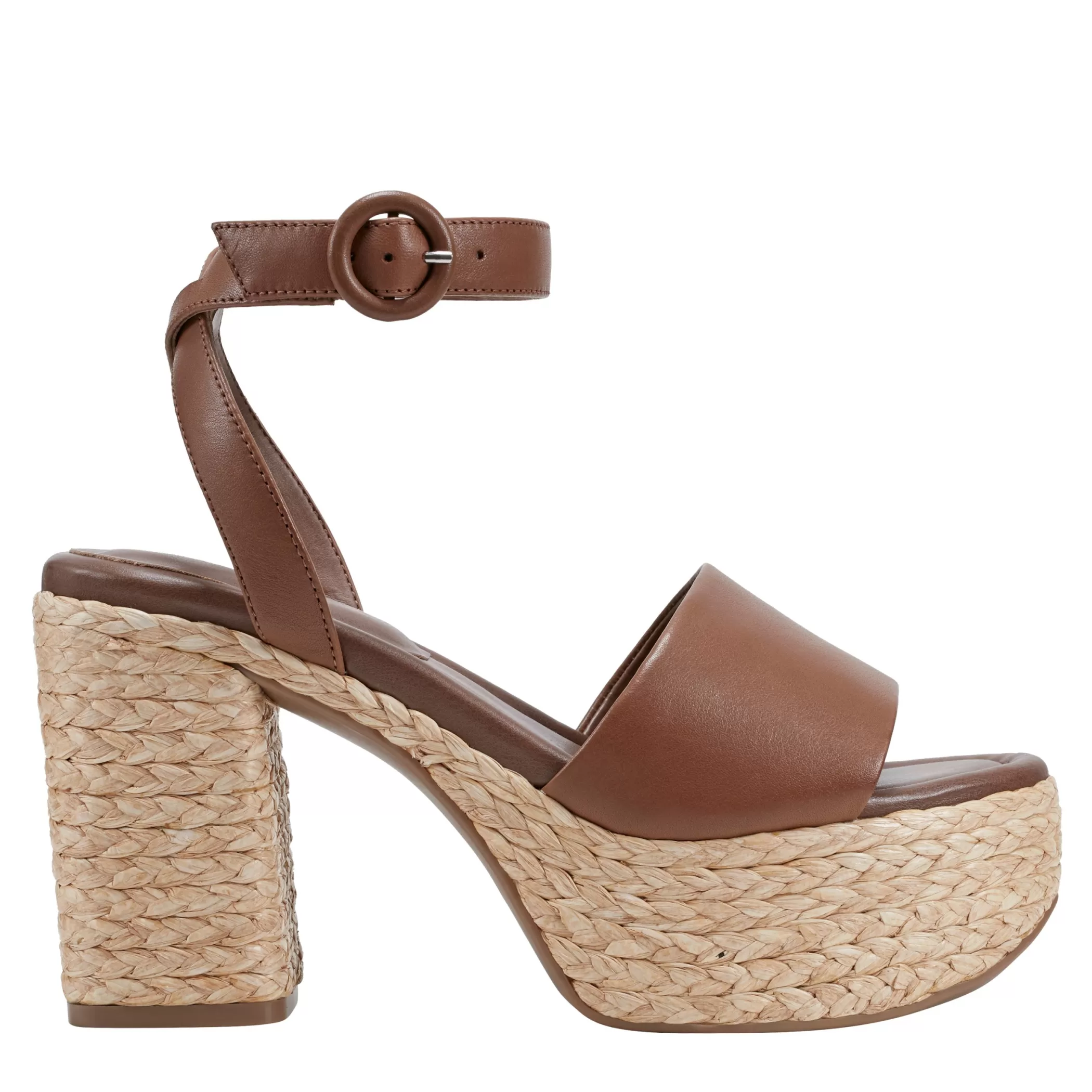 Cheap Marc Fisher Palyca Platform Espadrille Sandal Brown Leather