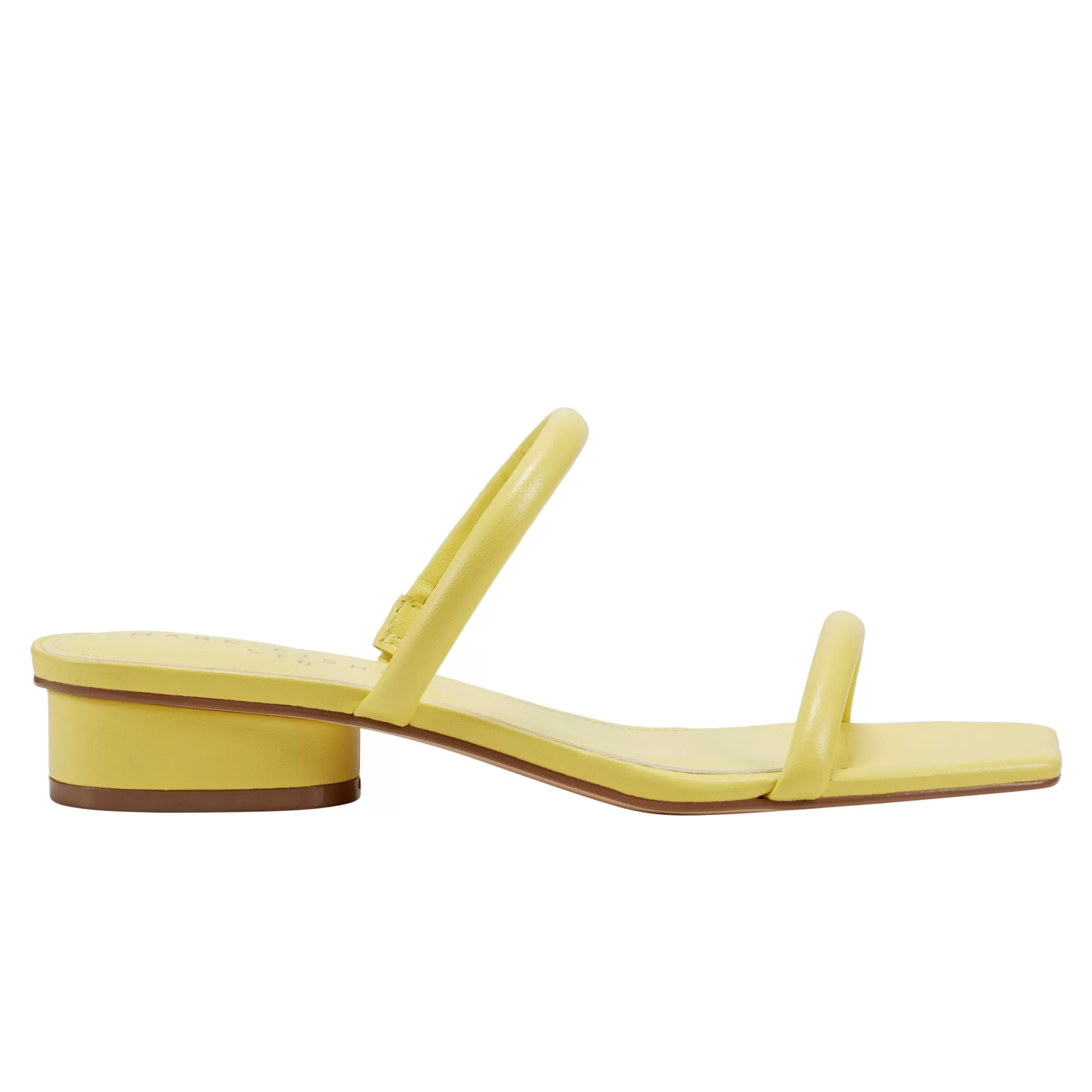 Online Marc Fisher Raelyn Heeled Slide Sandal Yellow Leather