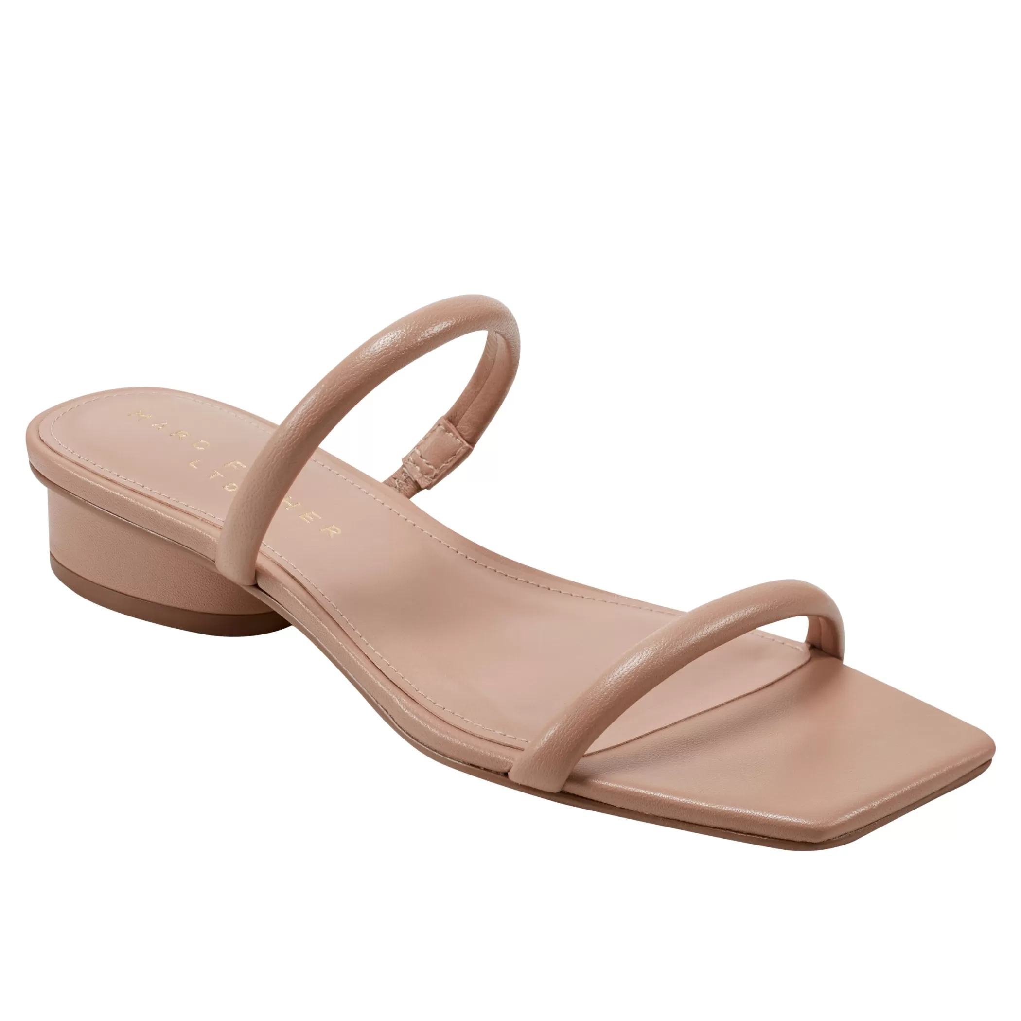 Cheap Marc Fisher Raelyn Heeled Slide Sandal Natural Leather