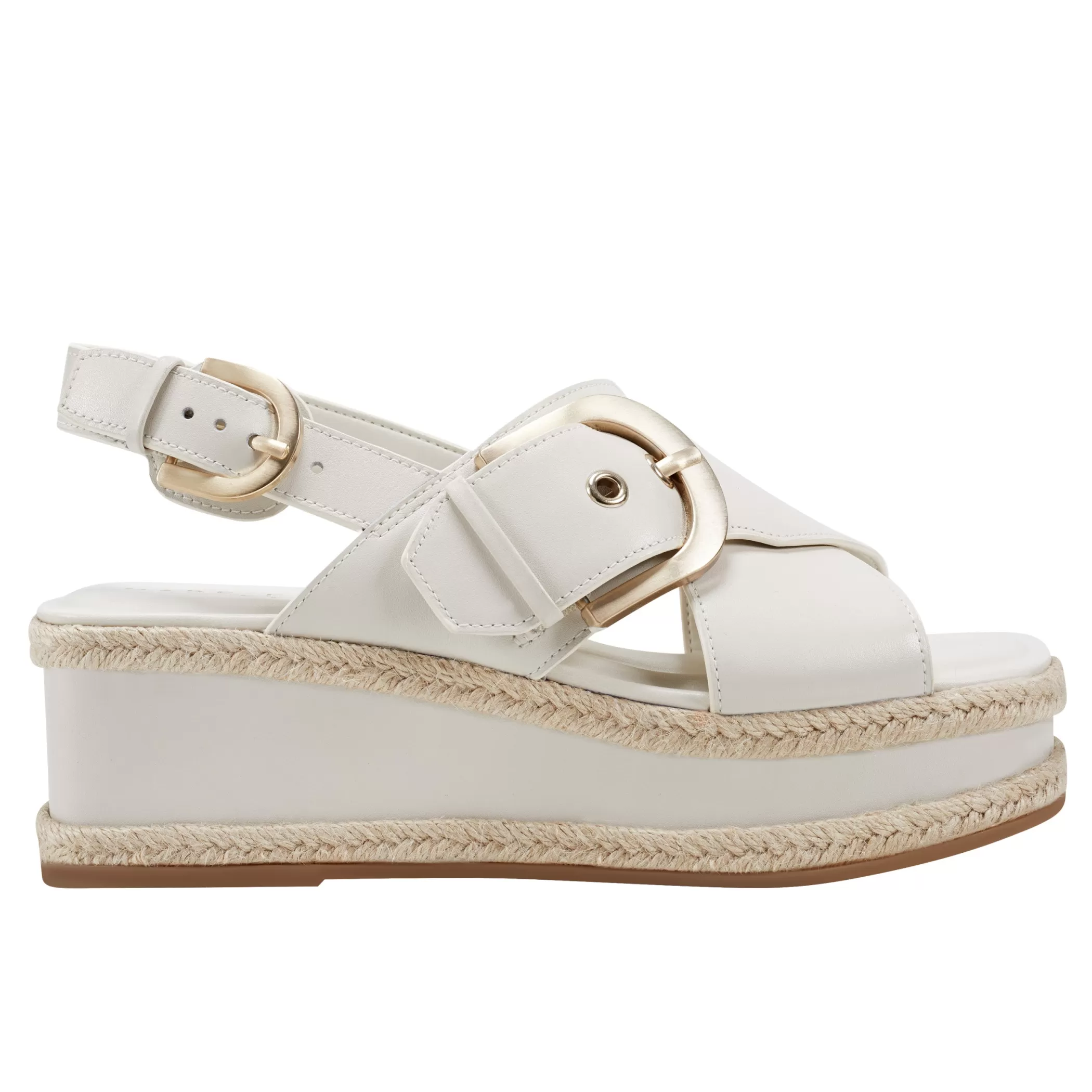 New Marc Fisher Renda Slingback Platform Sandal Chic Cream