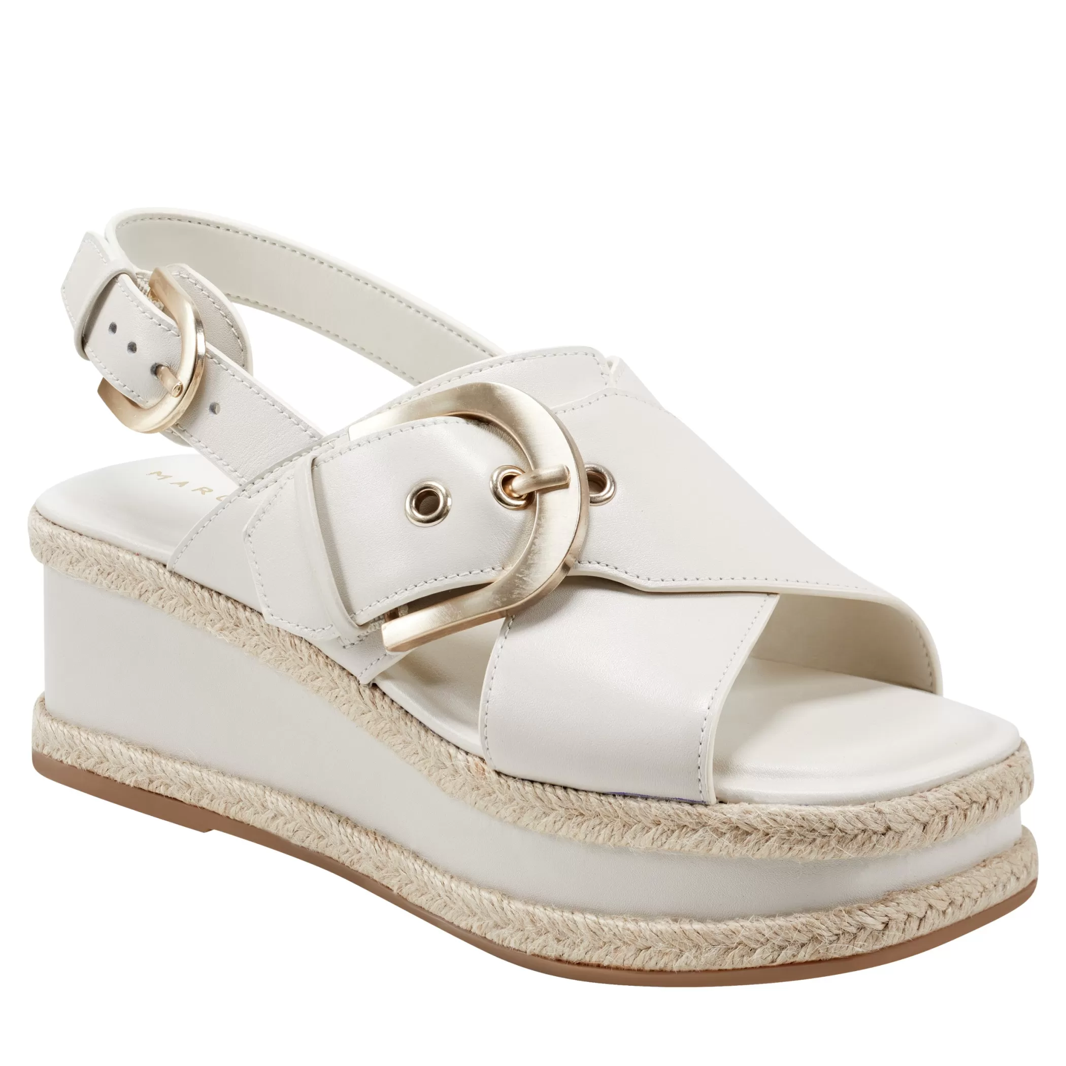 New Marc Fisher Renda Slingback Platform Sandal Chic Cream