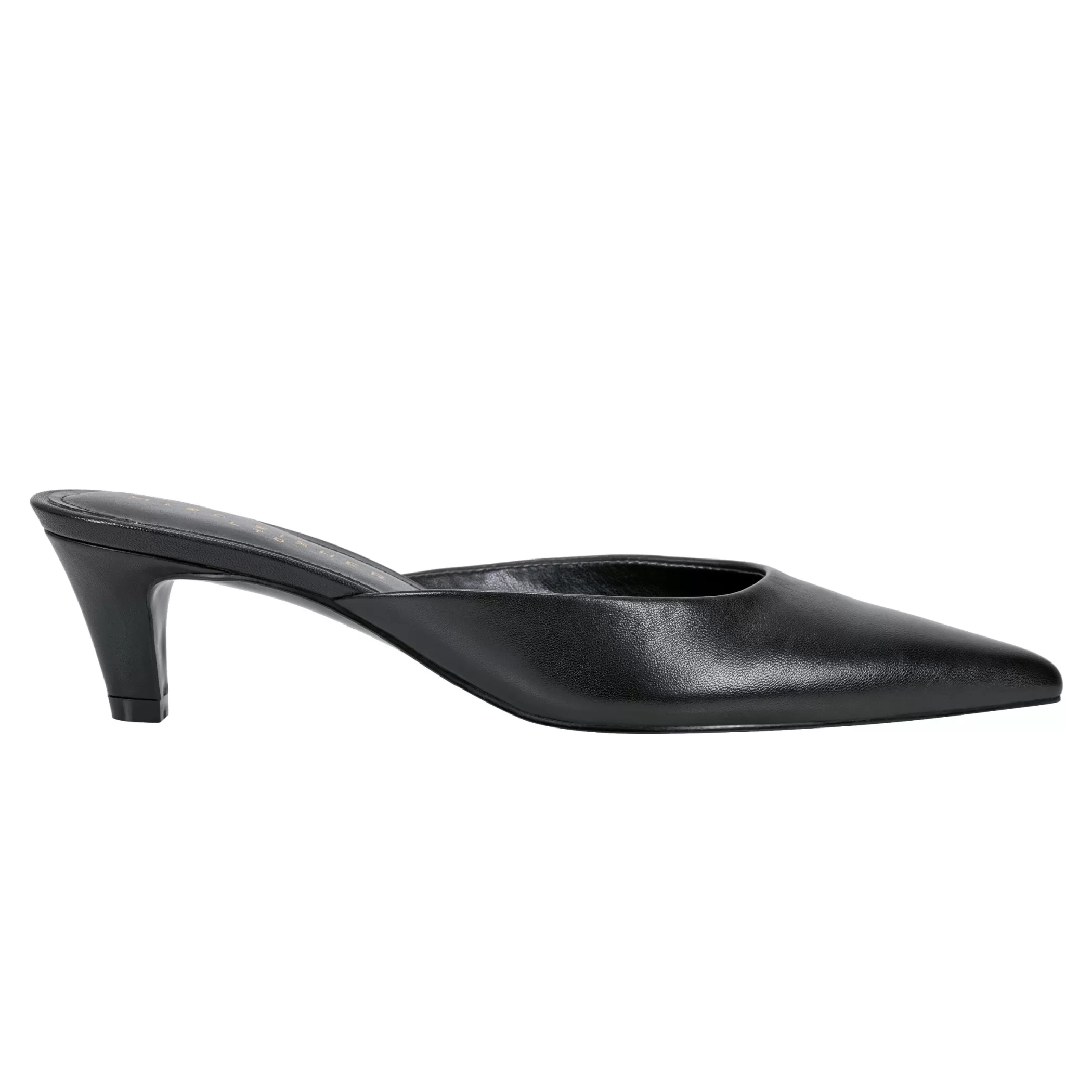 Fashion Marc Fisher Rosa Heeled Mule Black Leather