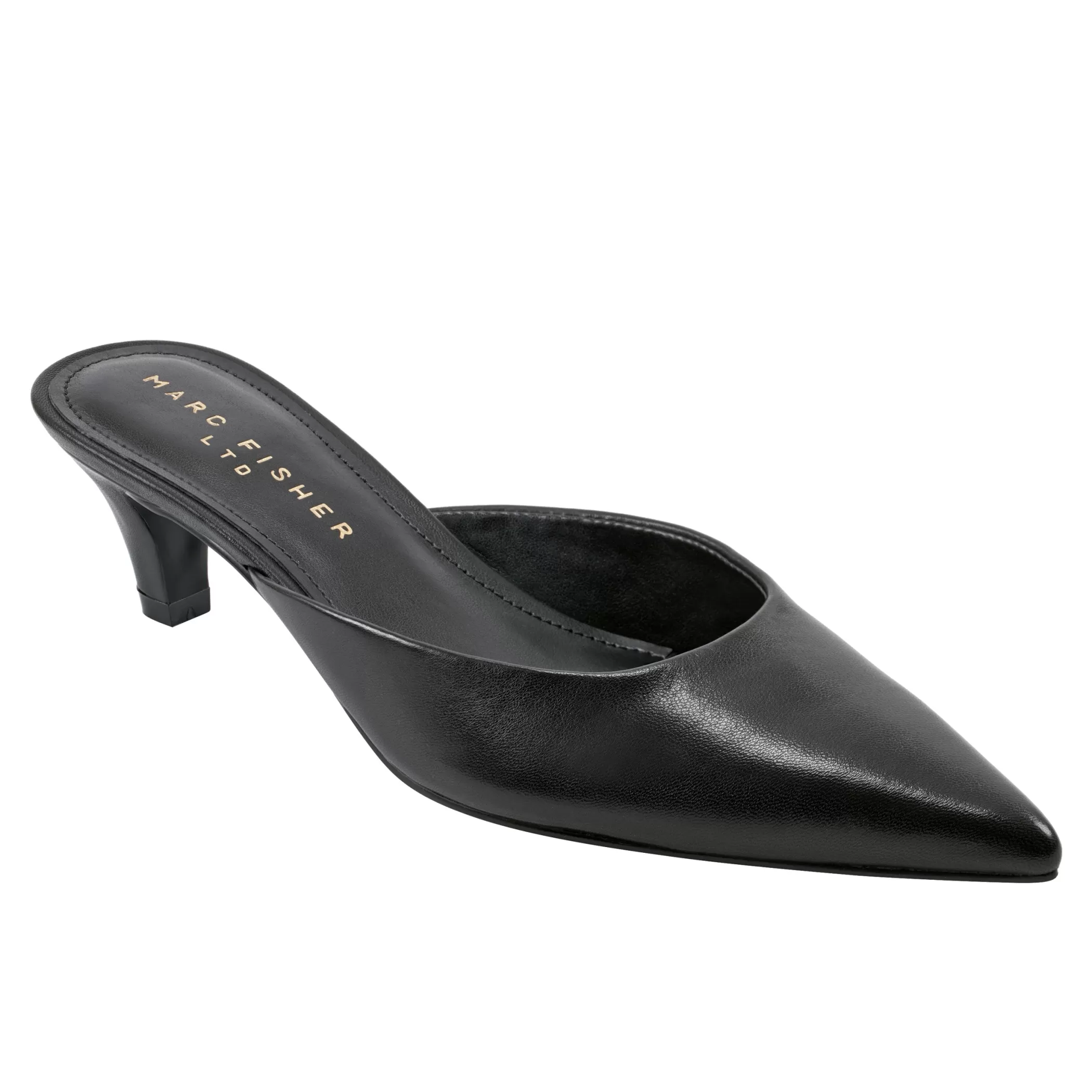 Fashion Marc Fisher Rosa Heeled Mule Black Leather