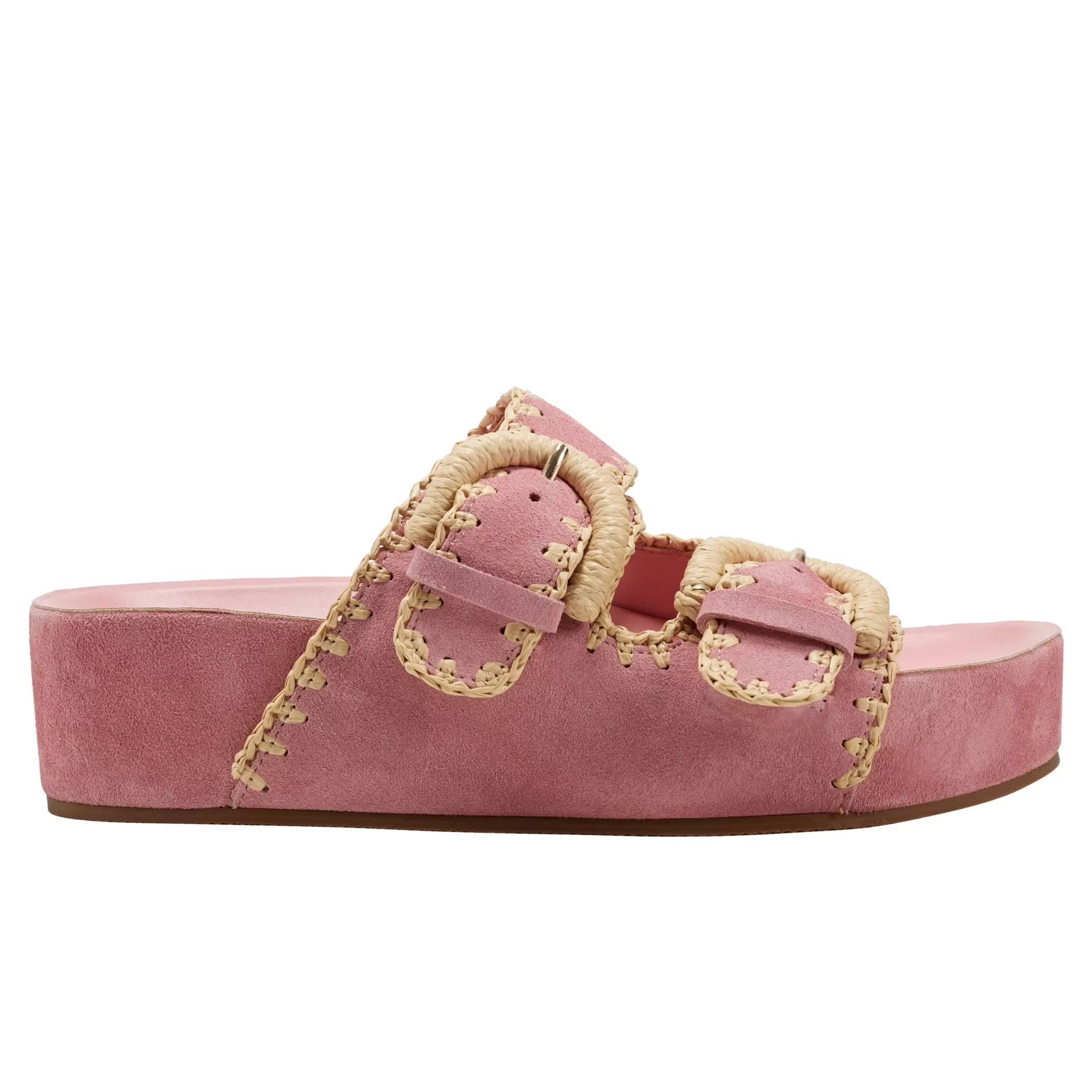 Shop Marc Fisher Solea Buckle Footbed Sandal Pink