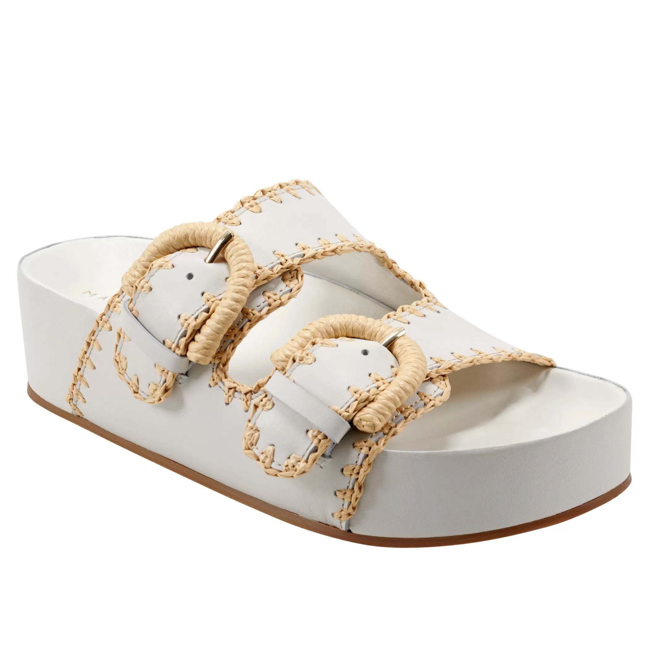 Flash Sale Marc Fisher Solea Buckle Footbed Sandal Chic Cream