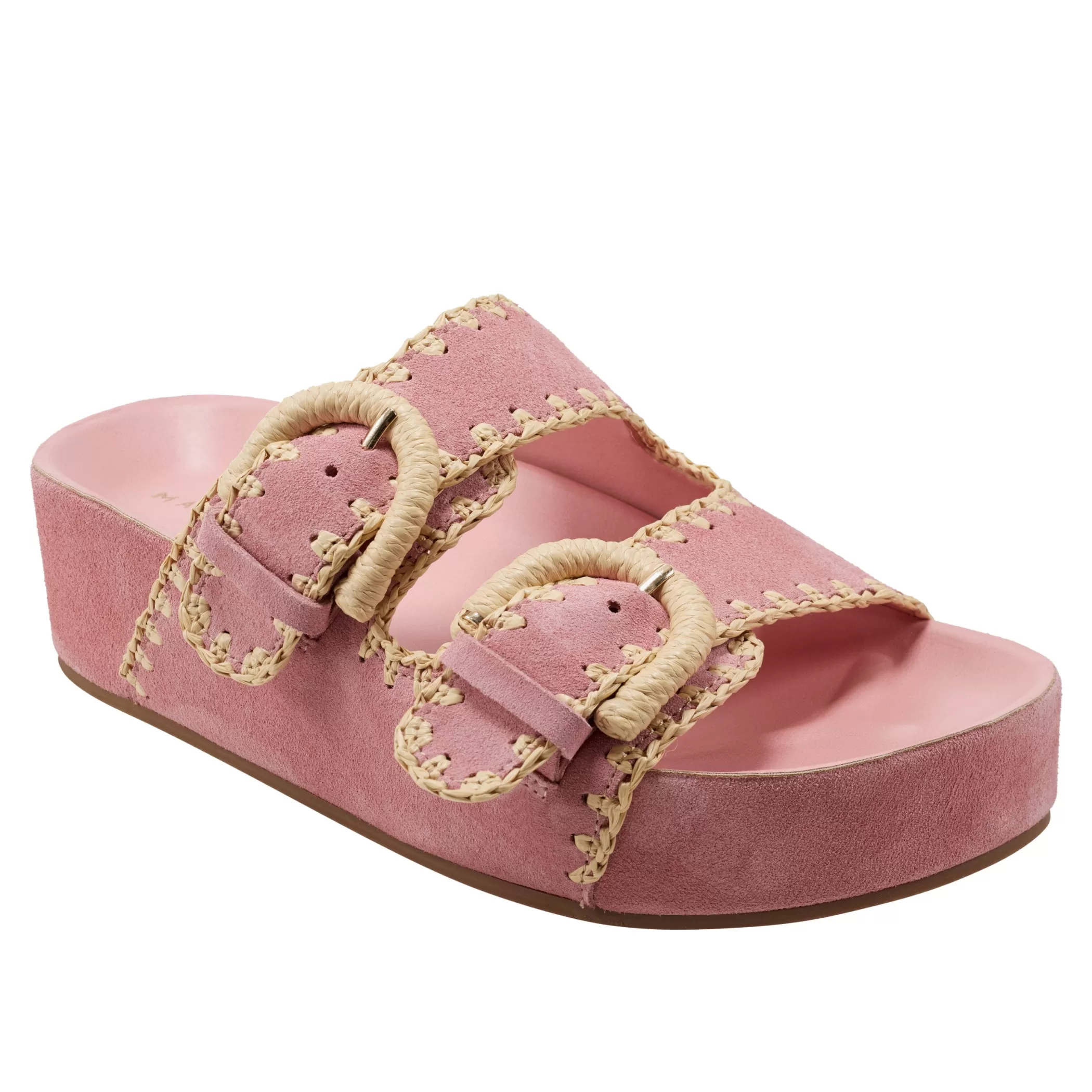 Shop Marc Fisher Solea Buckle Footbed Sandal Pink