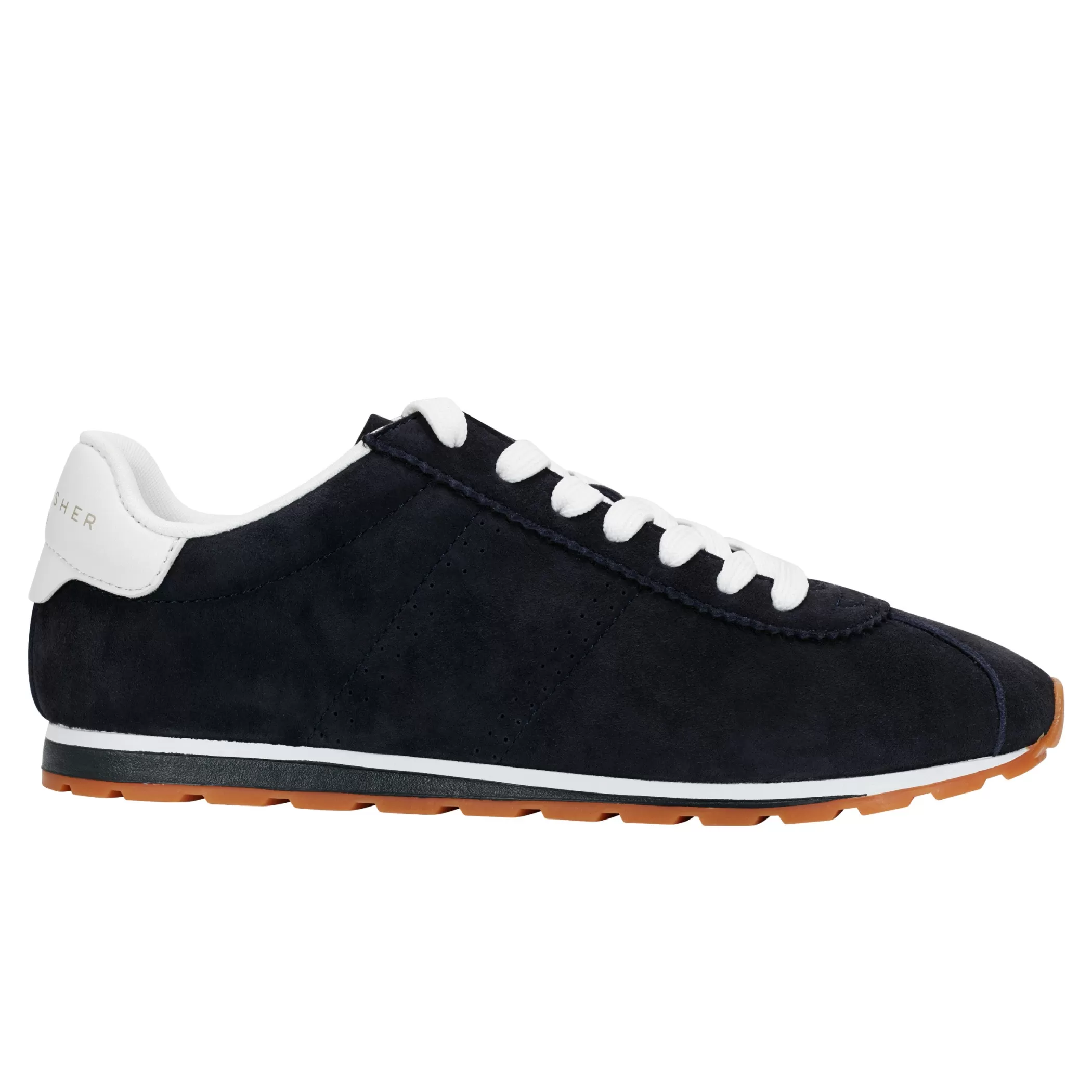 New Marc Fisher Teddy Laceup Sneaker Navy Suede