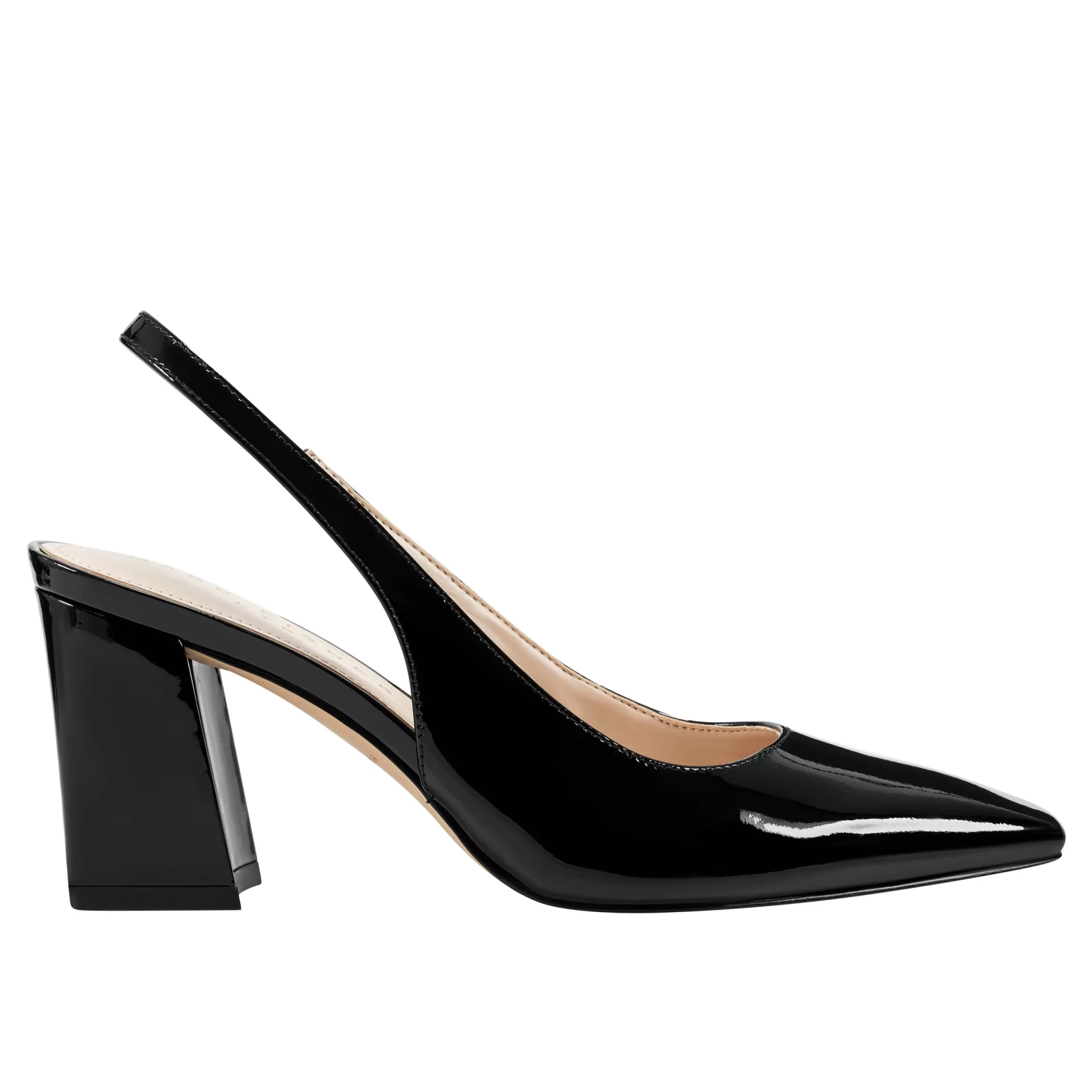 New Marc Fisher Valinda Slingback Heel Black Patent Leather