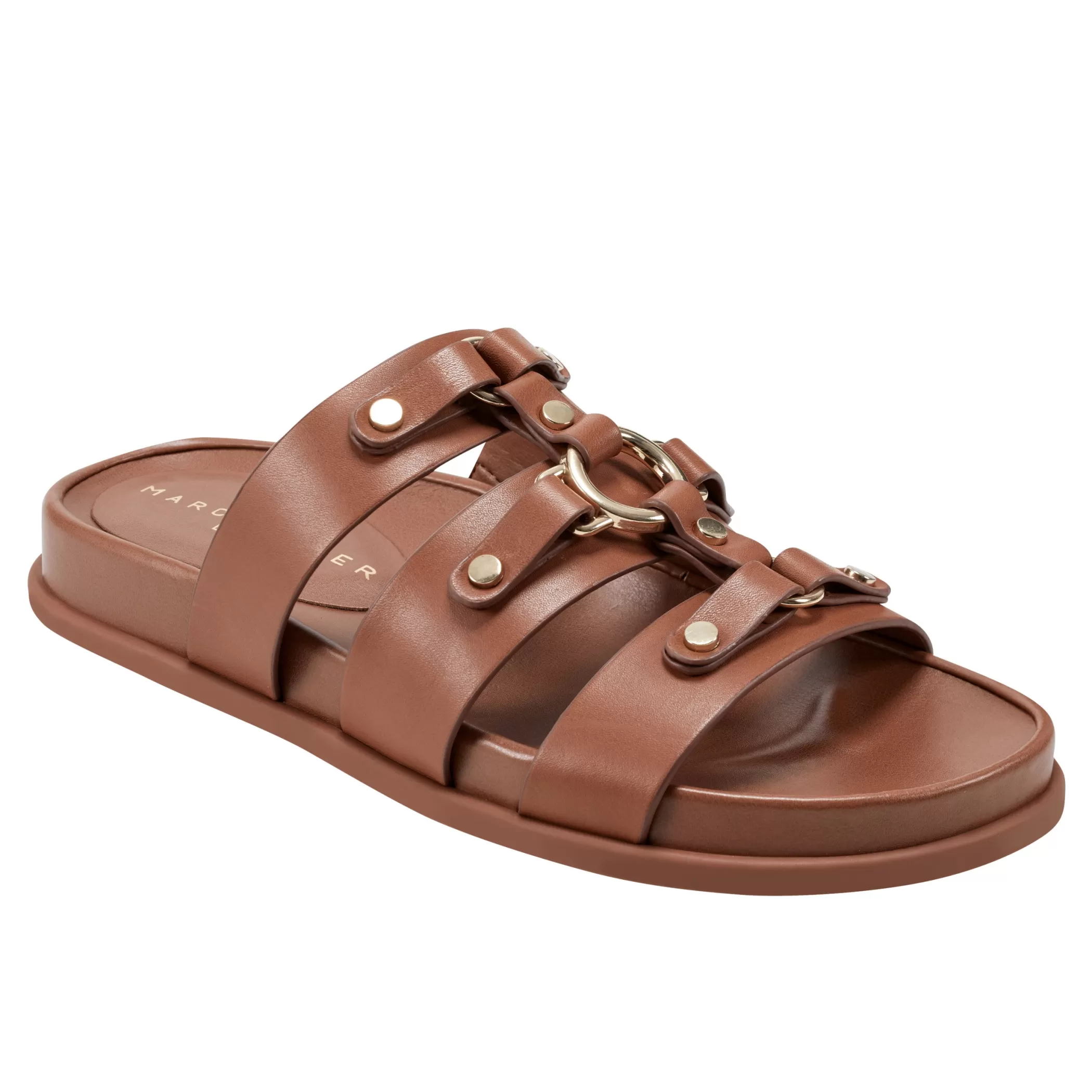 Cheap Marc Fisher Verity Flat Footbed Sandal Brown