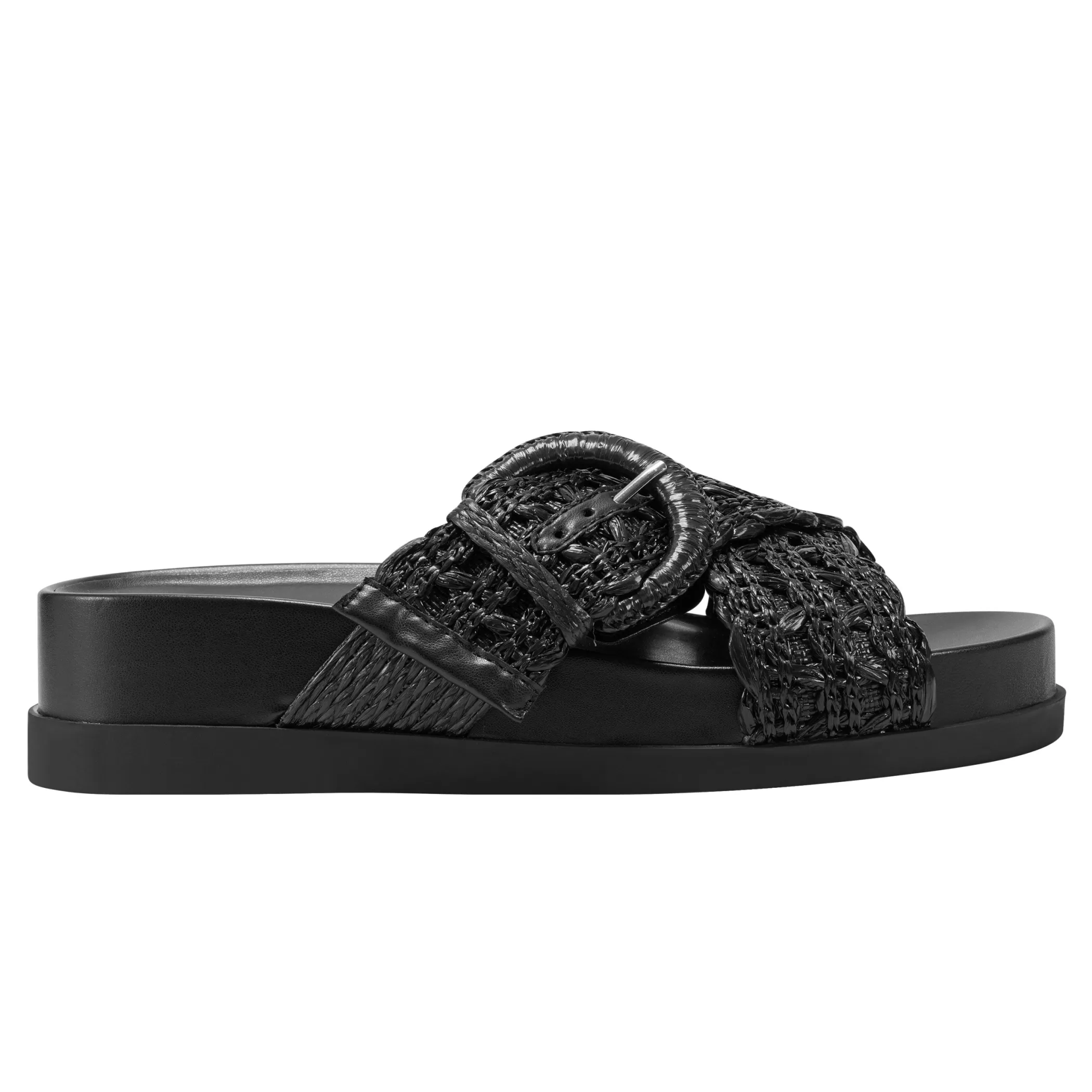 Cheap Marc Fisher Welti Flat Footbed Sandal Black