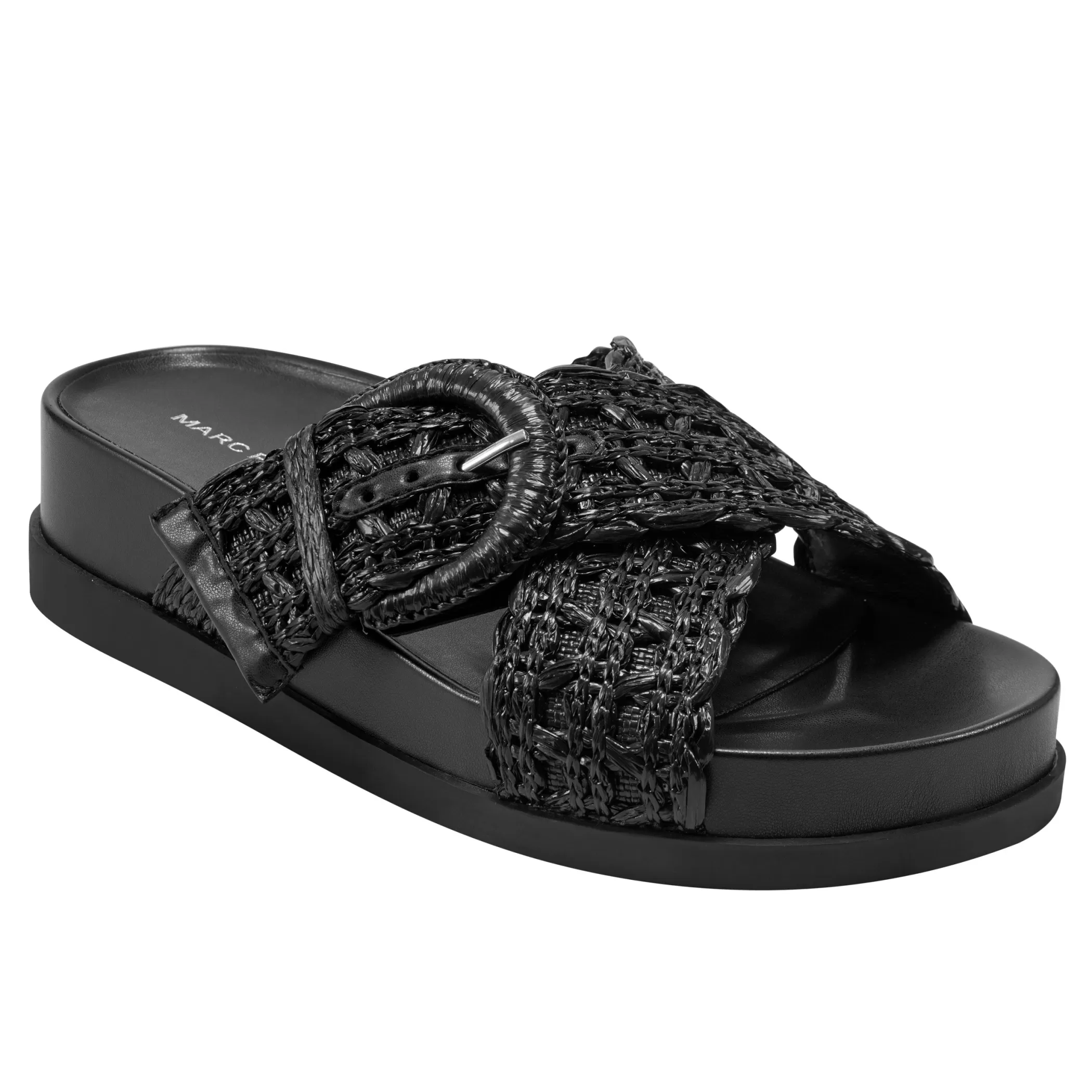 Cheap Marc Fisher Welti Flat Footbed Sandal Black