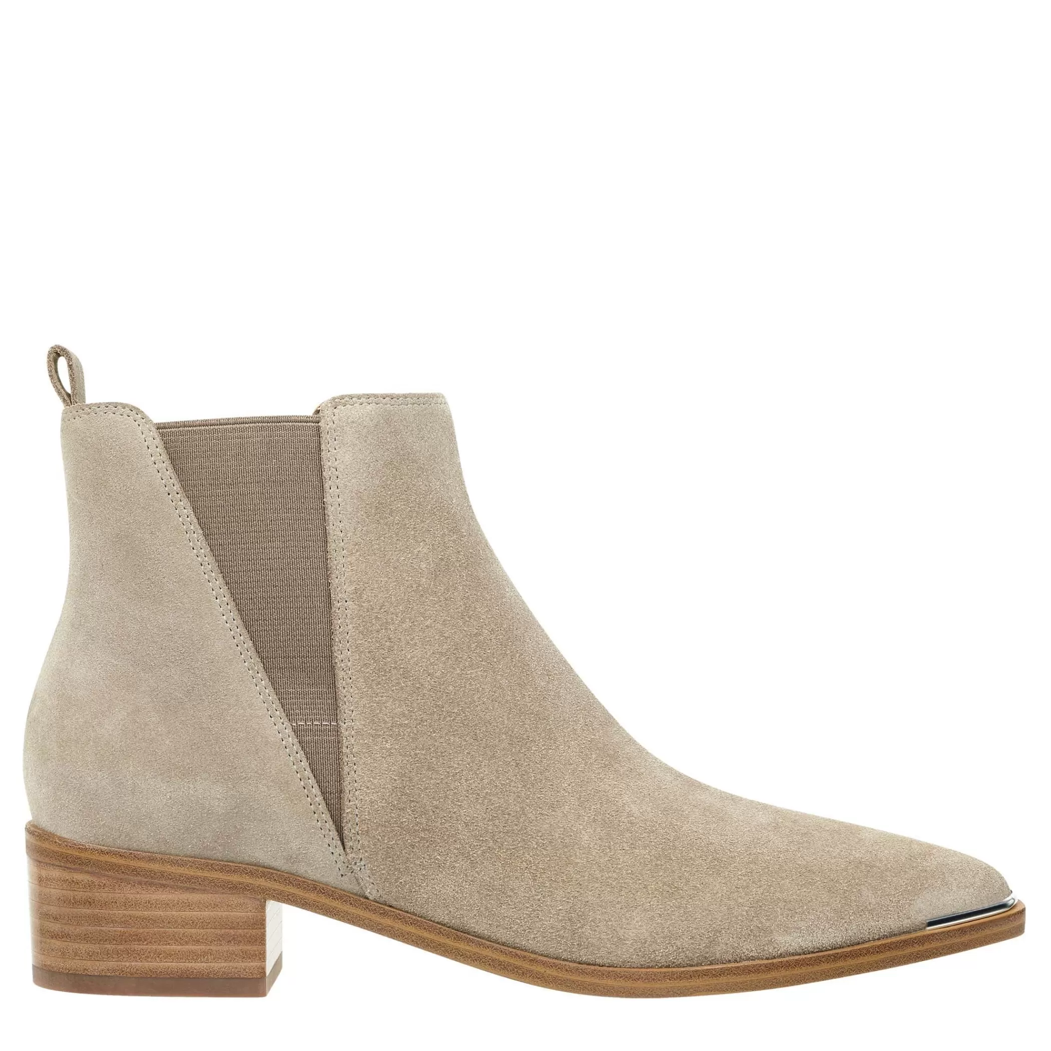 Fashion Marc Fisher Yale Pointy Toe Chelsea Bootie Taupe Suede