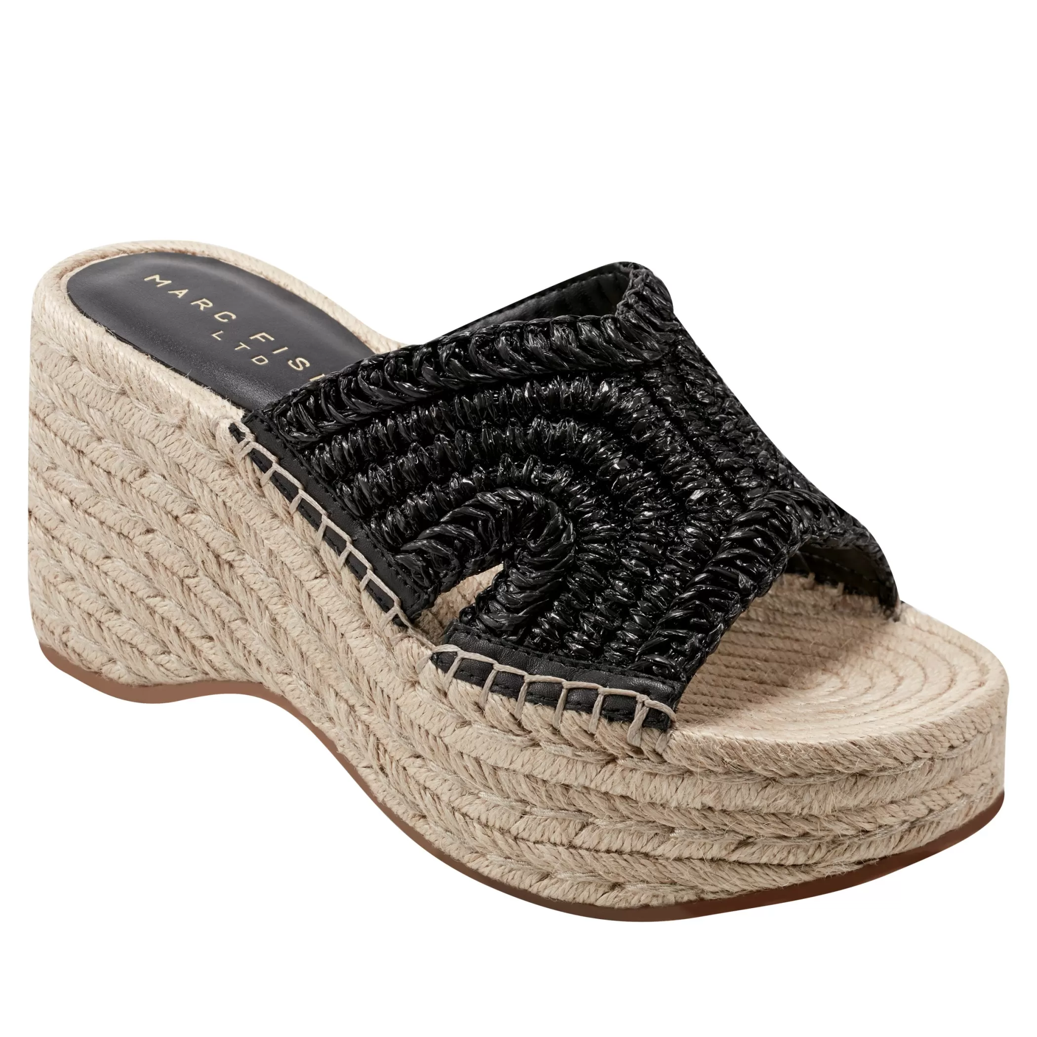 Cheap Marc Fisher Zakki Platform Espadrille Sandal Black