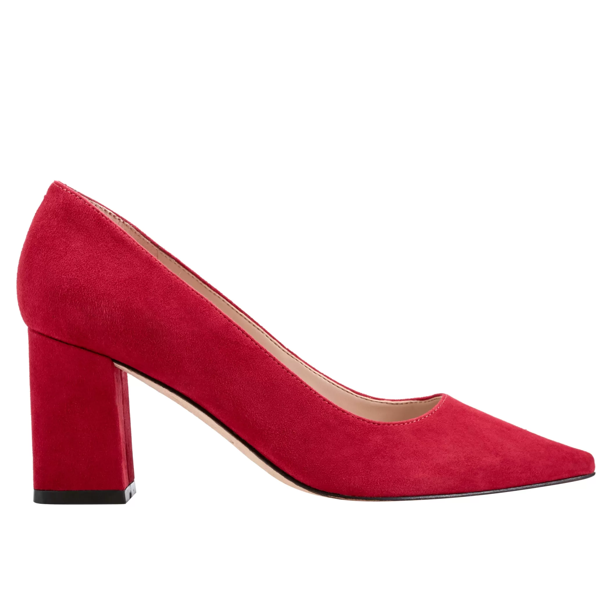 Online Marc Fisher Zala Block Heel Pointy Toe Pump Red Suede