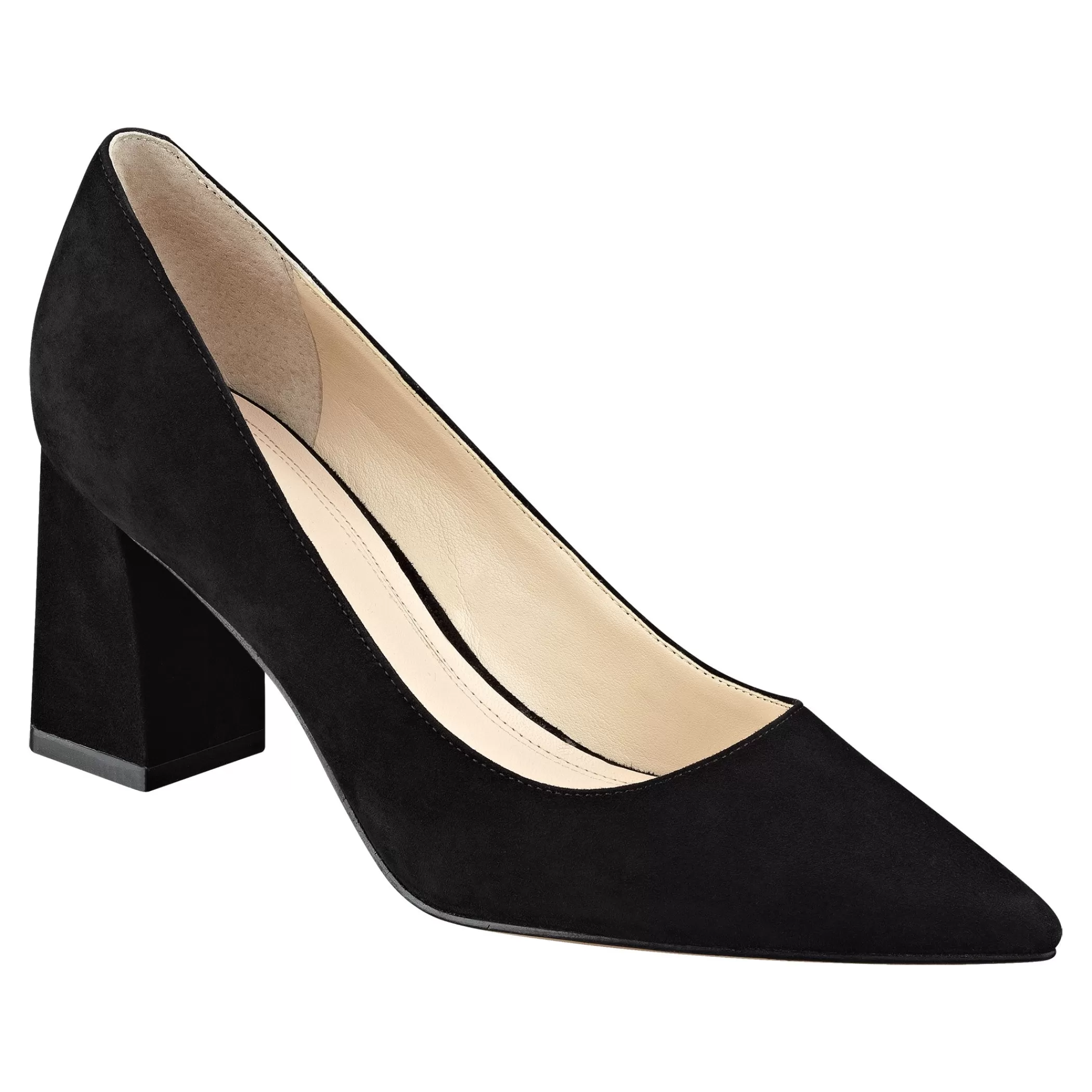 Online Marc Fisher Zala Block Heel Pointy Toe Pump Black Suede