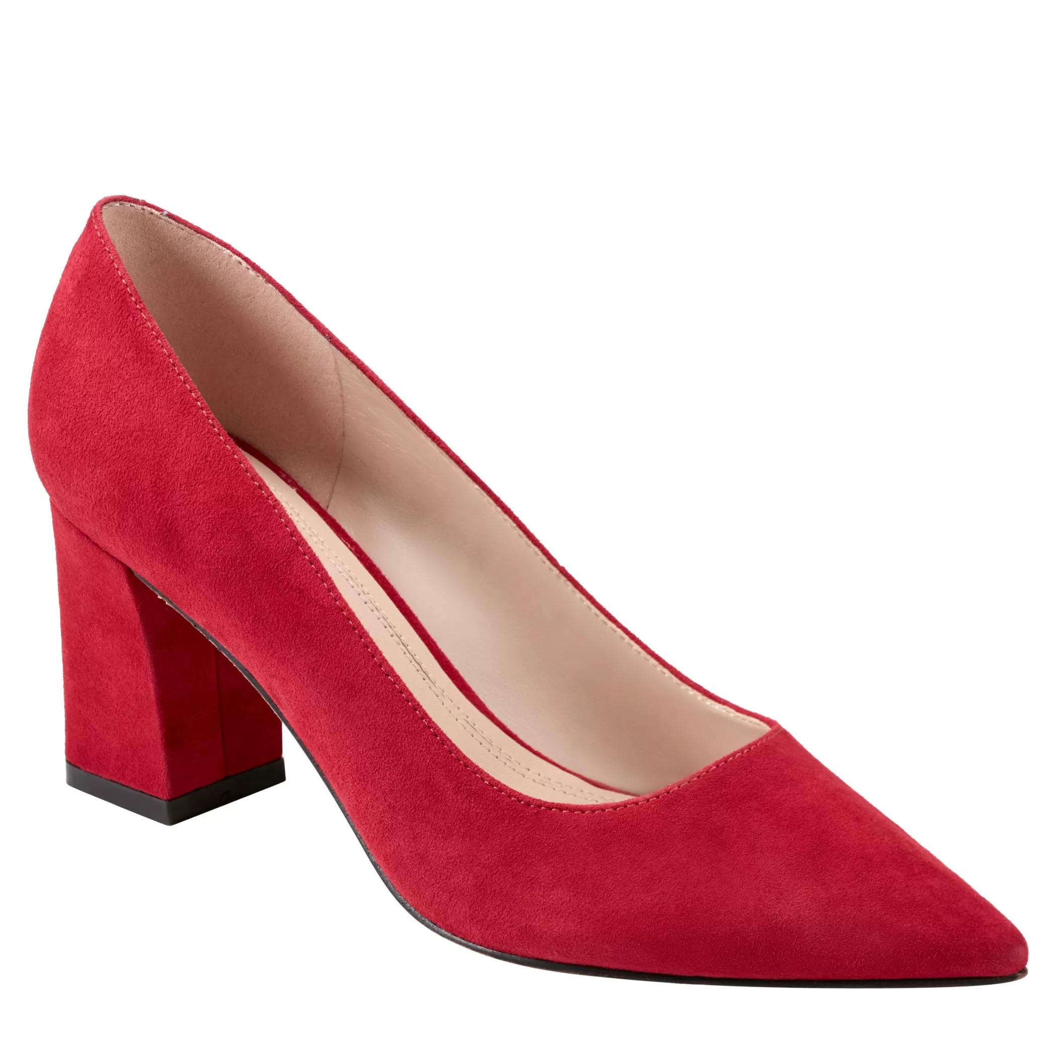 Online Marc Fisher Zala Block Heel Pointy Toe Pump Red Suede