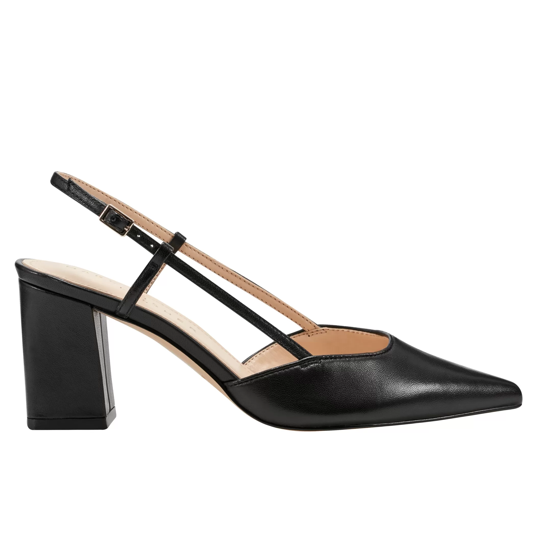 Store Marc Fisher Zester Slingback Pump Black Leather