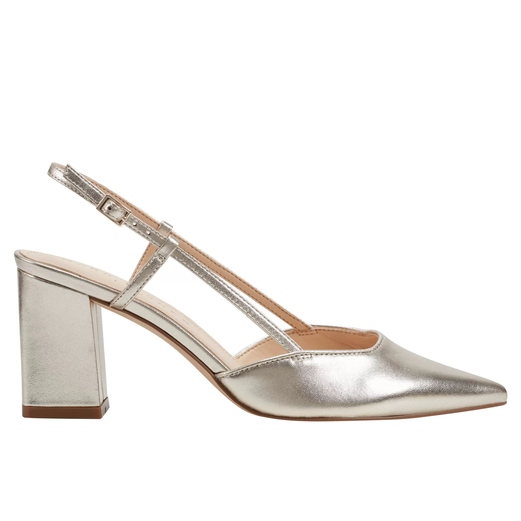 Store Marc Fisher Zester Slingback Pump Platino Leather