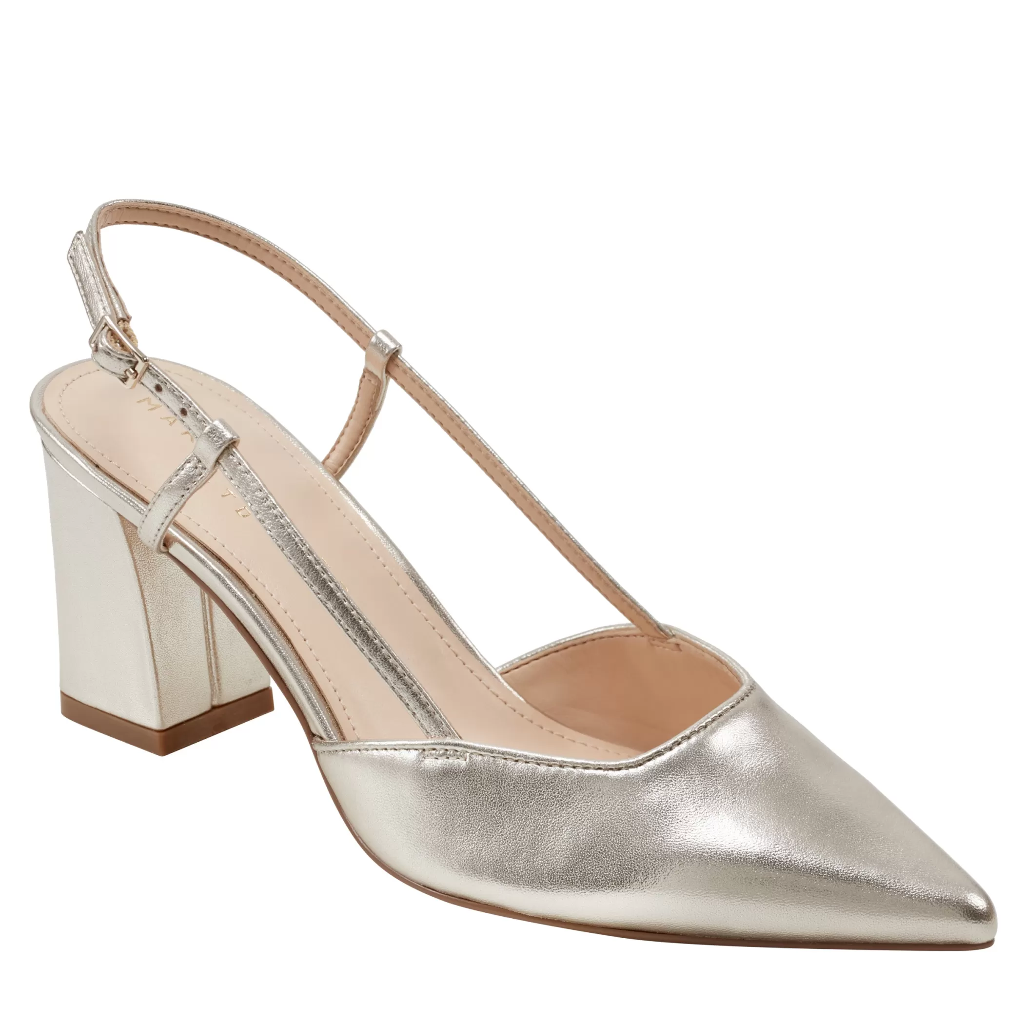 Store Marc Fisher Zester Slingback Pump Platino Leather